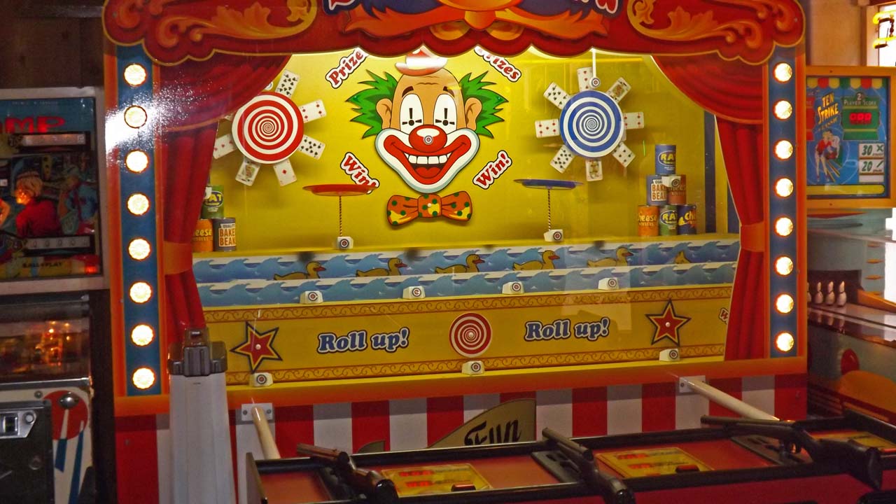 a shooting game featuring a clown