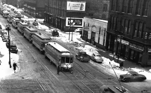 Winter streetcars